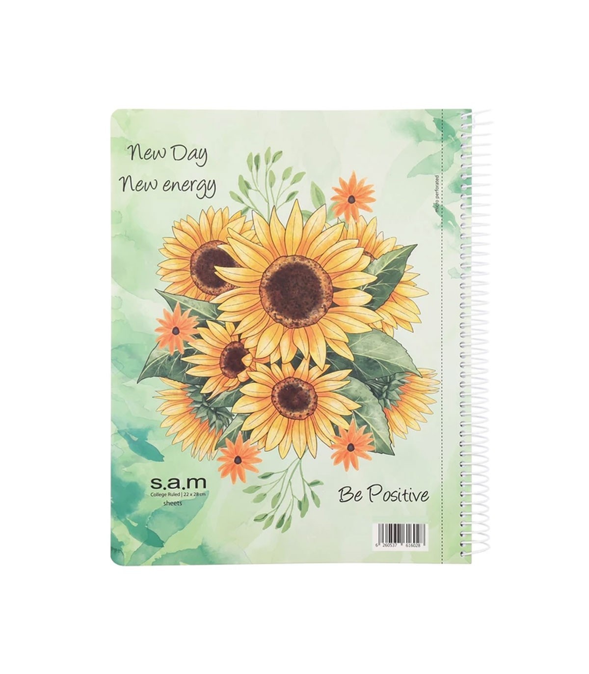 دفتر رحلی 100 برگ سم طرح گل آفتاب گردان - دفتر مشق sam
