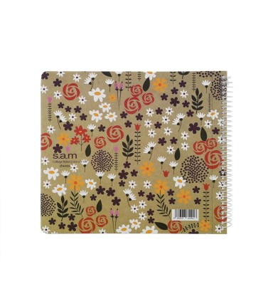دفتر خشتی 100 برگ سم طرح گلی - دفتر مشق sam