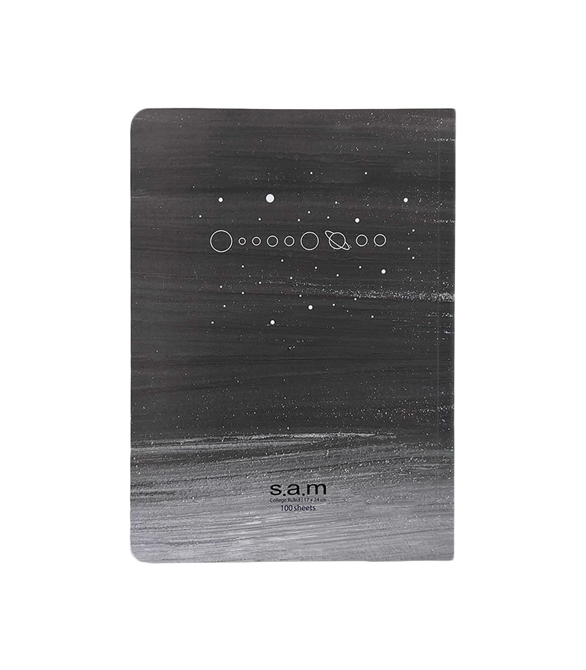 دفتر شومیز کلاسیک 100 برگ سم- طرح سیاره ها رنگ مشکی