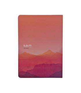 دفتر شومیز کلاسیک 100 برگ سم- طرح کوهستان رنگ قرمز