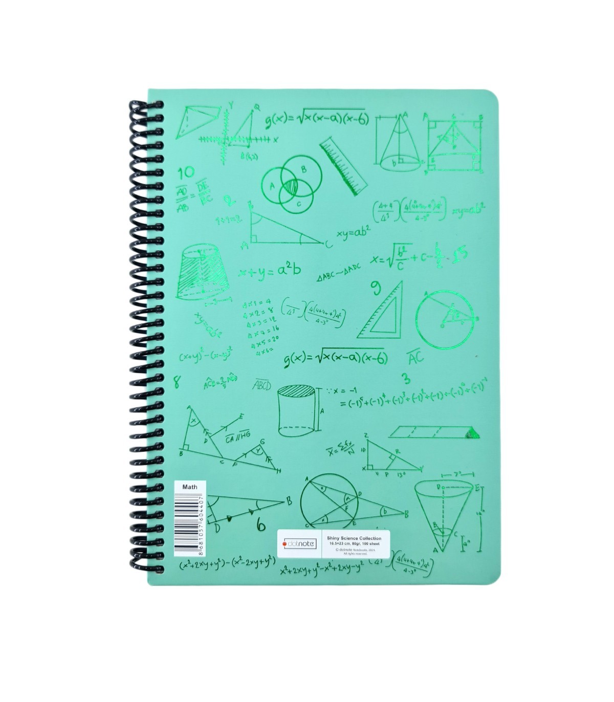 دفتر فرمول shiny وزیری ریاضی دات نوت 100 برگ رنگ سبز