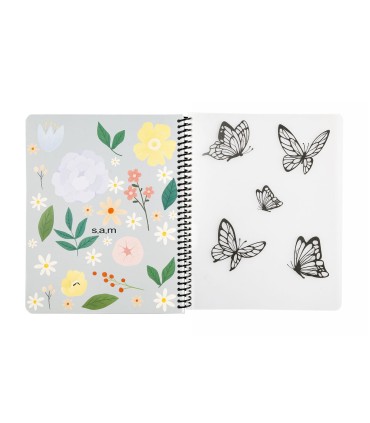 دفتر رحلی جلد P.P سه بعدی 100 برگ سم- طرح پروانه