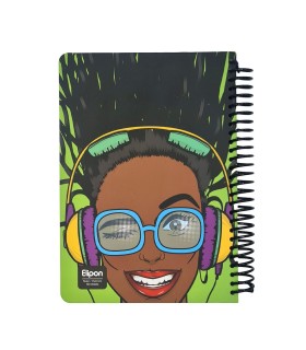 دفتر 100 برگ وزیری سیمی الیپون طرح موزیک