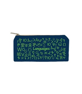 زیپ کیف دات نوت مدل Languages سایز B5 رنگ سرمه ای