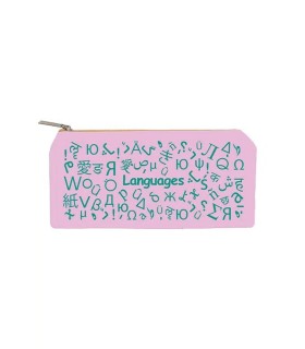 زیپ کیف دات نوت مدل Languages سایز B5 رنگ صورتی