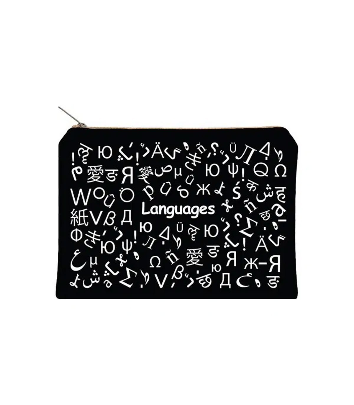 زیپ کیف دات نوت مدل Languages سایز A5 رنگ مشکی