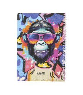 دفتر وزیری فانتزی 80 برگ سم- طرح  Monkey