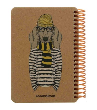 دفترچه سایز A6 سیمی 100 برگ دات نوت سری Coolanimals طرح اسپورت داگ
