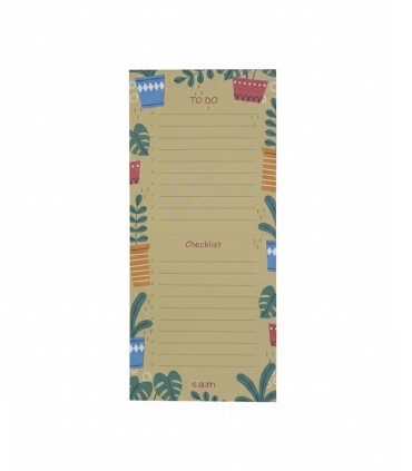 یادداشت چک لیست 52 برگ با پرفراژ سم - طرح گلدان