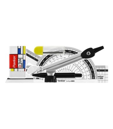 ست 7 تکه پرگار و خط کش De Style پنتر