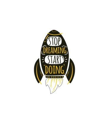 خرید اینترنتی استیکر طرح stop dreaming start doing