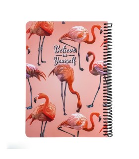 دفتر 100 برگ جلد سخت کلاسیک- طرح فلامینگو 2