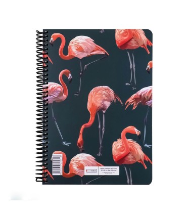 دفتر 100 برگ جلد سخت کلاسیک- طرح فلامینگو 3