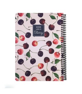 دفتر 100 برگ جلد سخت کلاسیک- طرح گیلاس 2