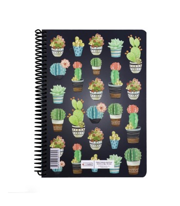 دفتر 100 برگ جلد سخت کلاسیک- طرح کاکتوس 2