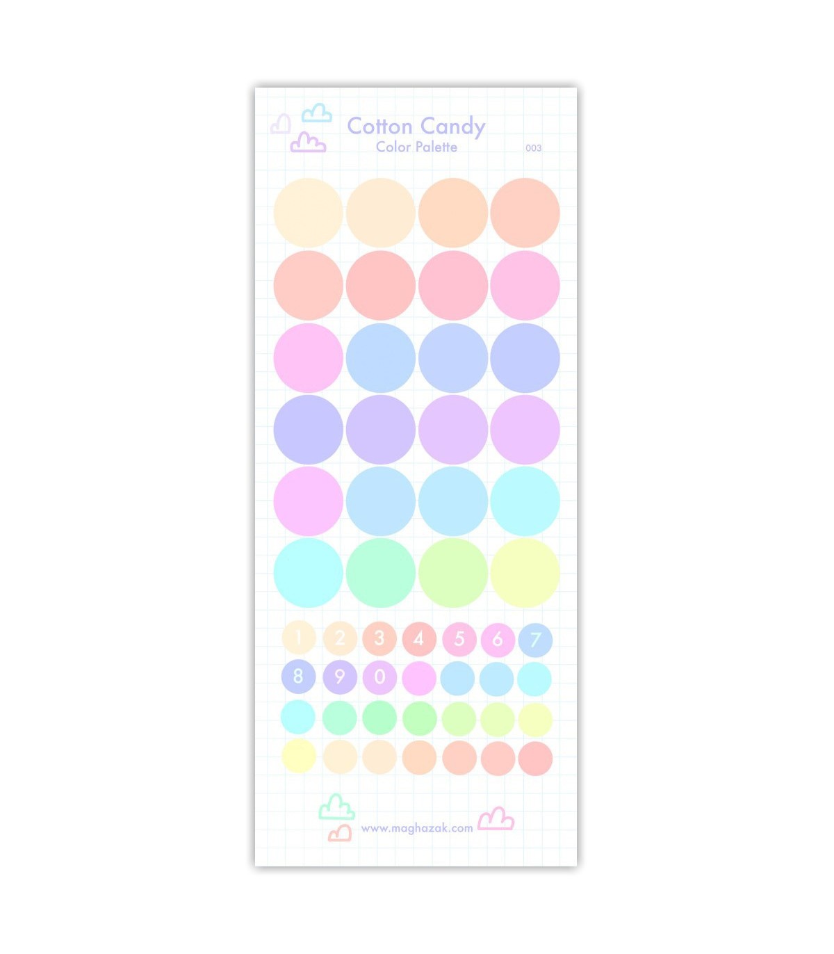 مجموعه استیکر پالت رنگ Cotton Candy
